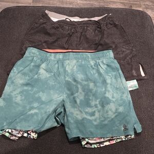 Chubbies Teal and Black Athletic Shorts